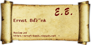 Ernst Bánk névjegykártya